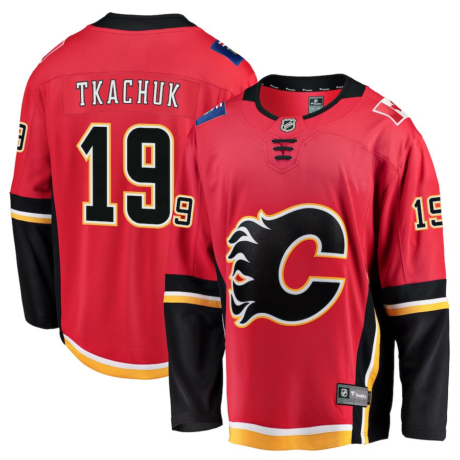 NHL Men Calgary Flames #19  Matthew Tkachuk Red Breakaway Player Jersey->calgary flames->NHL Jersey